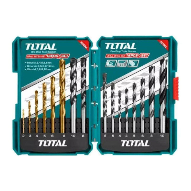 TACSD6165Total Toolsمجموعة بتات الحفر المختلطة توتال TACSD6165 16 قطعة احترافية