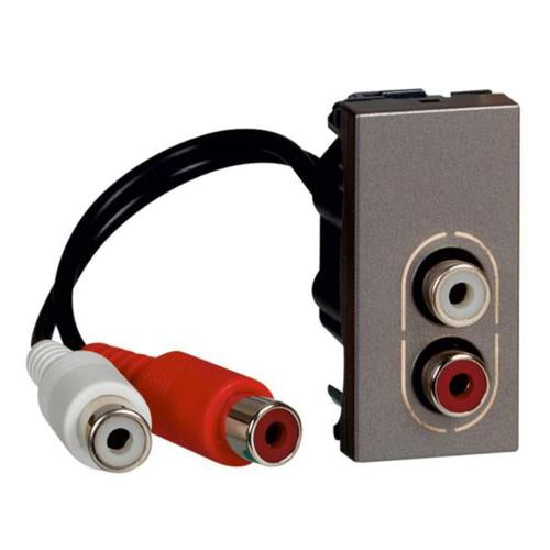 572592Legrandلوجران أرتيور 2 × مقبس RCA معزول مسبقاً وحدة واحدة ماغنيسيوم