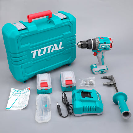 TIDLI201668Total Toolsمثقاب التأثير اللاسلكي TOTAL بدون فرش 20V 166Nm مع بطاريتين 5.0Ah