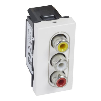 572273Legrandلوحة Legrand Arteor بـ 3 مقابس RCA وحدة واحدة أبيض