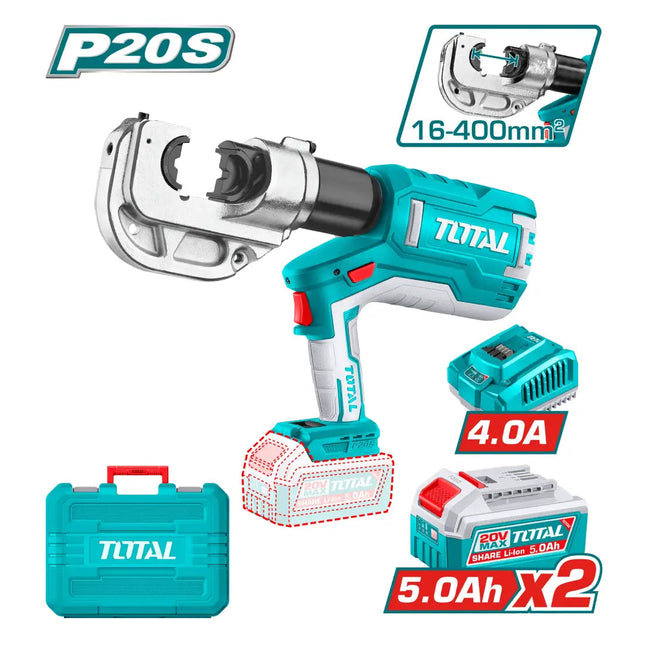 TCTLI2005Total Toolsأداة الكبس الهيدروليكية اللاسلكية من Total Tools 20V 16-400mm²