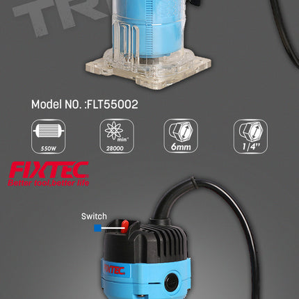 FLT55002Fixtecمشذب حواف الخشب الكهربائي 550 واط FLT55002 جهاز التوجيه