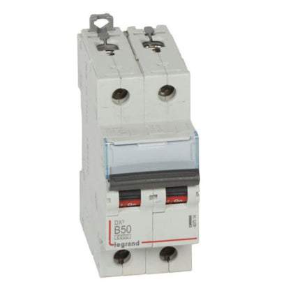 407514Legrandقاطع دائرة Legrand DX3 ثنائي القطب 50A منحنى B