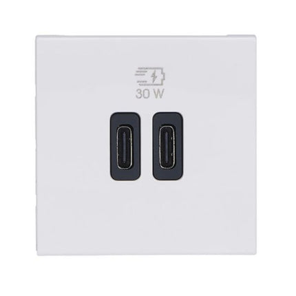 077631LLegrandشاحن موزايك USB 2 وحدة 30 واط نوع C توصيل الطاقة أبيض