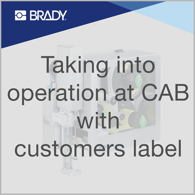 Taking into operation at cab with customers label