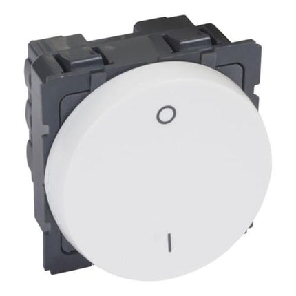 573065Legrandمفتاح ثنائي القطب أرتيور 10AX 250V دائري أبيض وحدتان