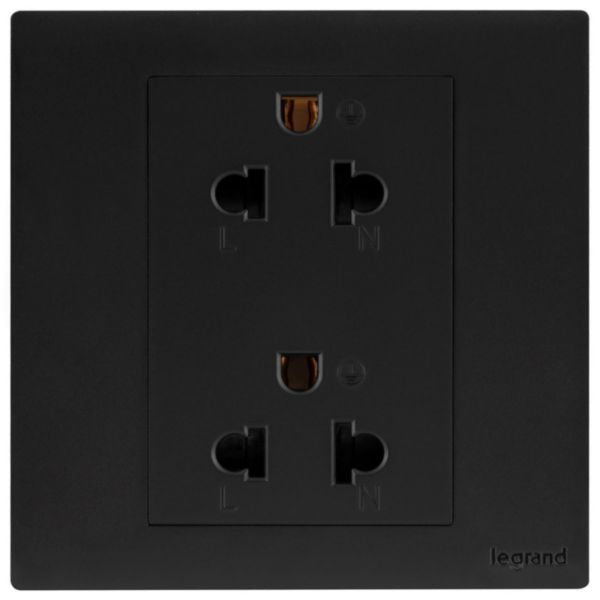 MEC31049BLLegrandمقبس أوبريا أحادي الفتحة يورو-أمريكي 16A مزدوج مات أسود