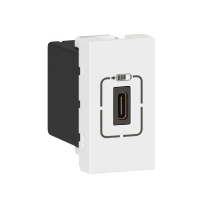 077589Legrandمقبس شحن USB من نوع C مفرد موزايك 5 فولت 1.5 أمبير أبيض