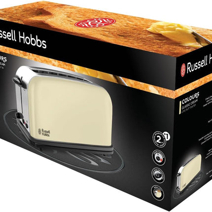 Russell Hobbs Colours Plus Classic Cream 2-Slice Long Slot Toaster , 21395