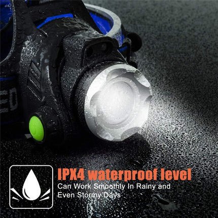 Super Bright Rechargeable Headlamp Waterproof and Adjustable 2500 lumens