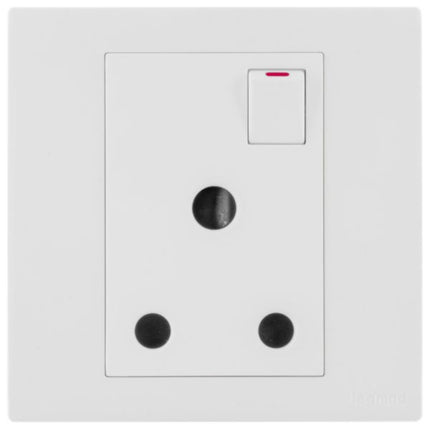 MEC32042WHLegrandمقبس كهربائي أوبريا أحادي 15 أمبير معياري بريطاني مع مفتاح أبيض مات