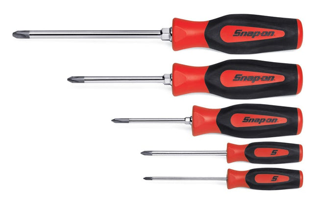 SGDP50BRSnap-Onمجموعة 5 قطع مفكات PHILLIPS® Instinct® بمقبض ناعم أحمر