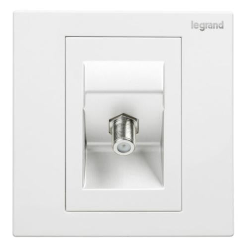 282449Legrandمقبس تلفاز من نوع F بفتحة واحدة جاليون أبيض 282449