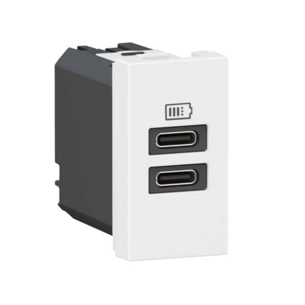 077680LLegrandمقبس USB موزاييك وحدة واحدة USB-C مزدوج 3A 15W أبيض
