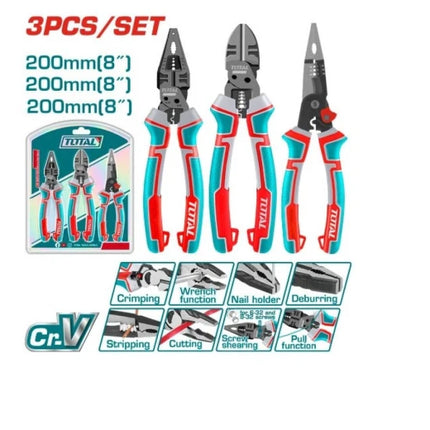 THT2MK231Total Toolsطقم بنس وقصافة متعددة الوظائف THT2MK231 ثلاث قطع من الفولاذ