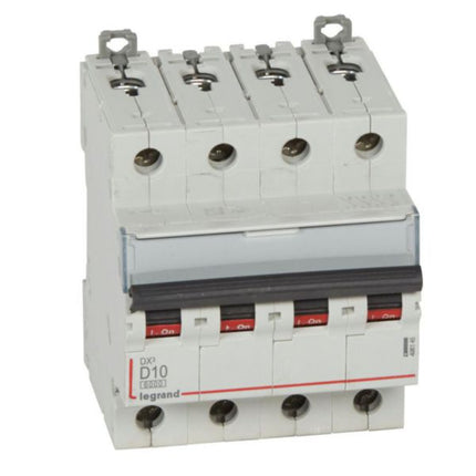 408145Legrandقاطع دارة Legrand DX3 MCB 4P 10A منحنى D