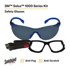 500511312755723Mنظارات الحماية 3M Solus 1000-Series S1102SGAF-KT رمادية مضادة للضباب