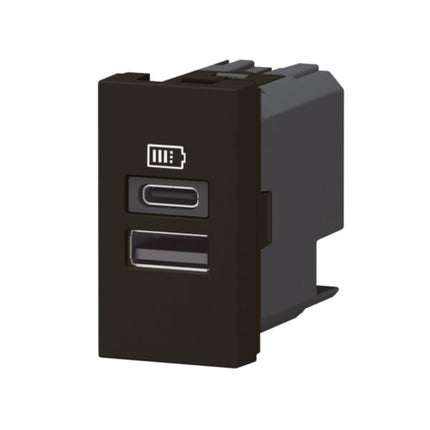 077672LLegrandموزايك وحدة واحدة USB منفذين A+C 3A 15W أسود