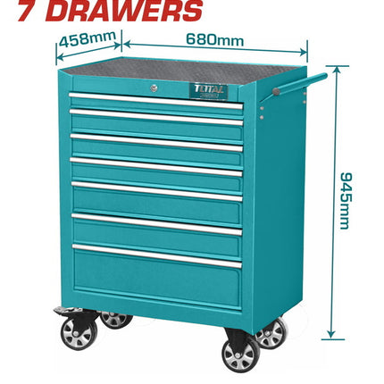 THRC02071PTotal Toolsخزانة أدوات درج متدحرج توتال 7 أدراج THRC02071P