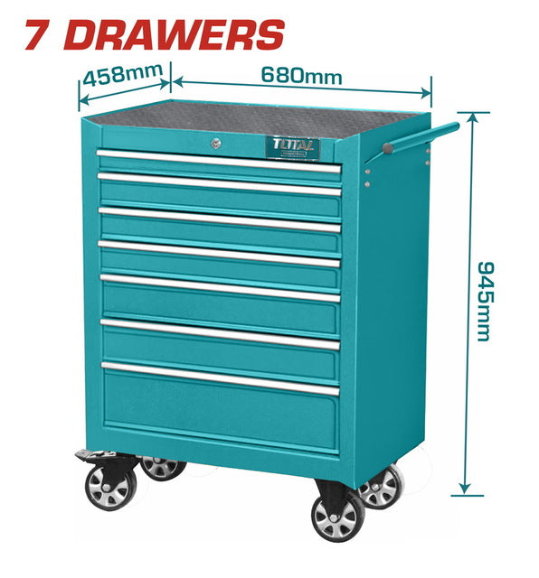 THRC02071PTotal Toolsخزانة أدوات درج متدحرج توتال 7 أدراج THRC02071P