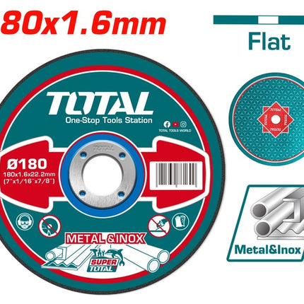 TAC2161801Total Toolsقرص قطع معدني كاشط من TOTAL 180 X 1.6mm (TAC2161801)
