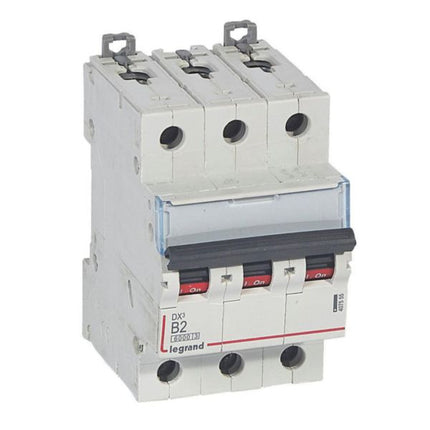 407555Legrandقاطع دوائر Legrand DX3 ثلاثي الأقطاب 2A منحنى B