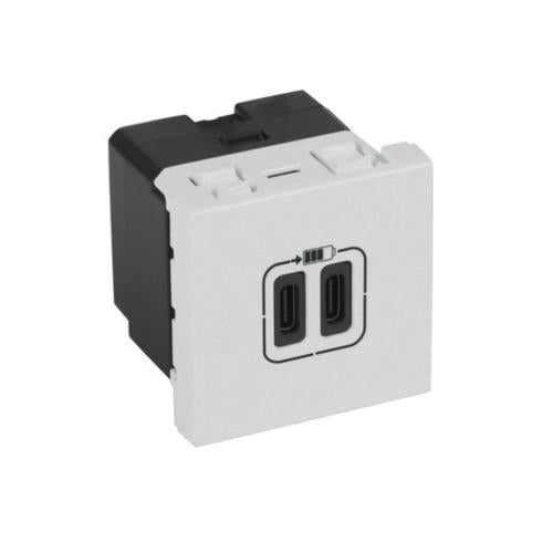 570078Legrandأرتيور - مقبس شحن USB من النوع C مزدوج 3 أمبير 15 واط 230 فولت ألمنيوم ناعم