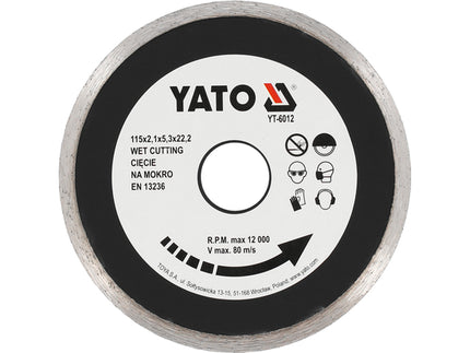 YT-6012Yatoشفرة ماسية YATO 115 ملم قرص قطع رطب