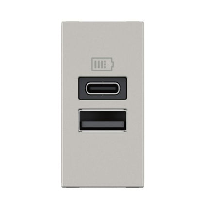 077671LLegrandموزاييك وحدة مقبس USB منفذين A+C 3A 15W ألومنيوم