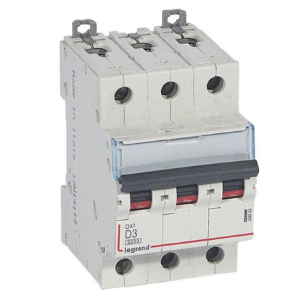408083Legrandقاطع دارة Legrand MCB DX3 6000A ثلاثي الأقطاب 3A منحنى D