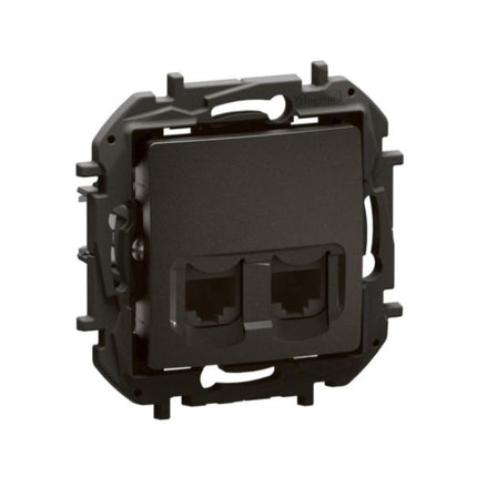 NP4334BKLegrandمقبس نيلوه 2xRJ45 CAT6 UTP أسود ثنائي المنفذ