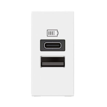 077670LLegrandموزاييك وحدة واحدة USB منفذين A+C 3A 15W أبيض