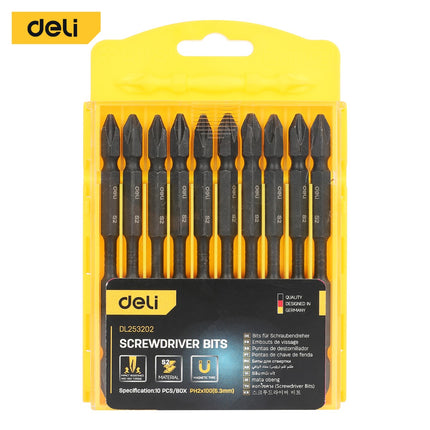 Deli Screwdriver Bits 100mm 10pcs | EDL253202