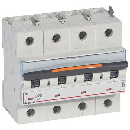 409847Legrandقاطع دائرة Legrand DX3 رباعي الأقطاب 20A منحنى D