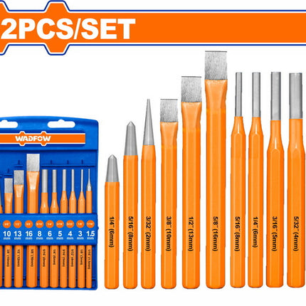 WCC8312Wadfow مجموعة أزاميل باردة 12 قطعة وادفوف