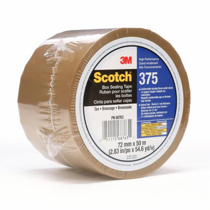 000511156876313Mشريط الختم الثقيل Scotch 375 بني 72 مم × 50 متر