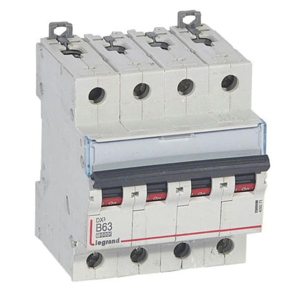 409071Legrandقاطع دورة Legrand DX3 رباعي الأقطاب 63A منحنى B