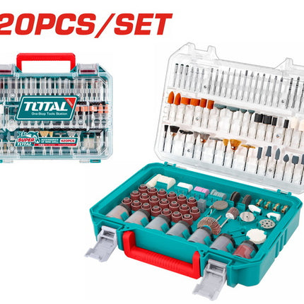 TAKMG4208Total Toolsمجموعة اكسسوارات مثقاب صغير TOTAL 420 قطعة TAKMG4208