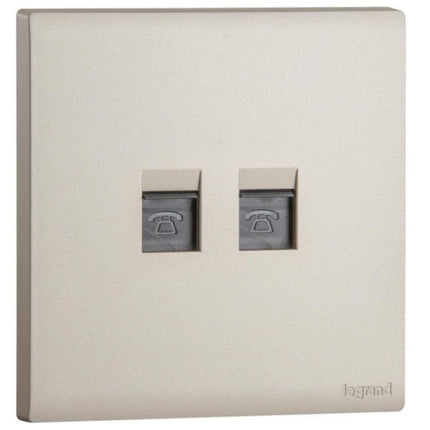 MEC42070CHLegrandمقبس هاتف RJ11 مزدوج Obria بلون شامبانيا MEC42070CH