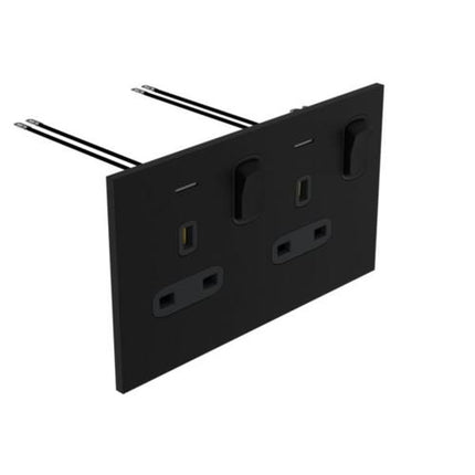 AR-68430Legrandأرت دارنولد مقبس بريطاني ثنائي 13 أمبير لون أسود مطفي