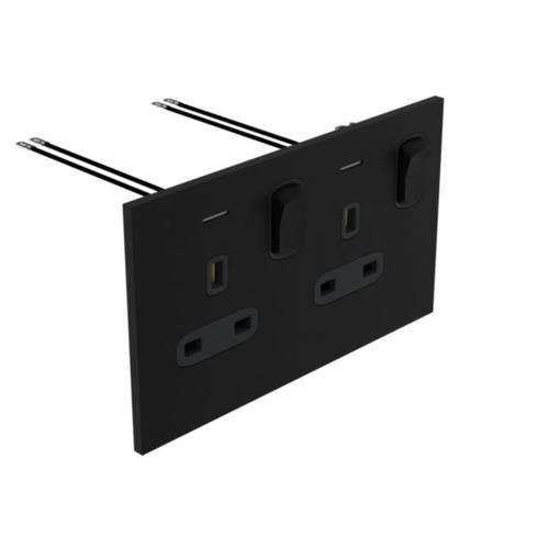 AR-68430Legrandأرت دارنولد مقبس بريطاني ثنائي 13 أمبير لون أسود مطفي