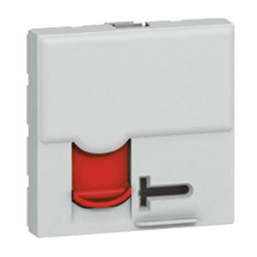 572871Legrandسوكيت RJ45 من Legrand Arteor فئة 6A UTP بـ 2 وحدات ألومنيوم ناعم مع مصراع أحمر