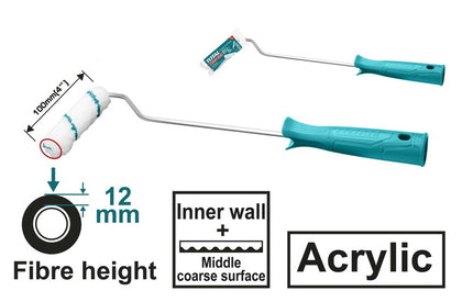 THT8541Total Toolsفرشاة الأسطوانة الصغيرة من توتال 100 مم (THT8541)