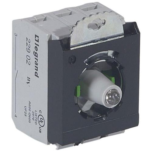 023018Legrandمجموعة فرعية Osmoz مضاءة بزر ضغط 2NO أخضر 230V
