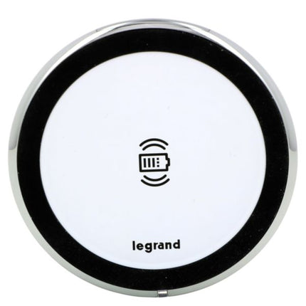 077642LLegrandموزاييك شاحن لاسلكي 15 واط مستدير 80 ملم أبيض