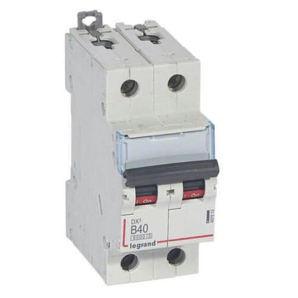 407513Legrandقاطع دائرة ليجراند MCB DX3 6000A ثنائي القطب 40A منحنى B
