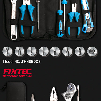 FHHSB008Fixtecمجموعة أدوات يدوية FIXTEC 8 قطع FHHSB008 مجموعة الكهربائي