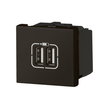 079194LLegrandشاحن USB مزدوج ليجراند موزاييك 2 وحدة 3 أمبير 15 واط أسود مات
