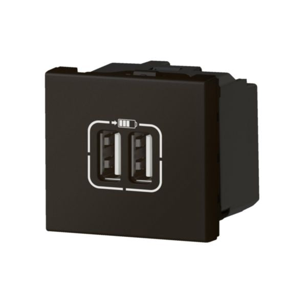 079194LLegrandشاحن USB مزدوج ليجراند موزاييك 2 وحدة 3 أمبير 15 واط أسود مات