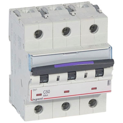 410166Legrandقاطع دائرة ليجراند DX3 ثلاثي الأقطاب 50A منحنى C
